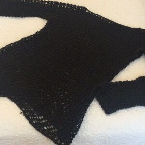 Black Open-Knit Women's Sweater
